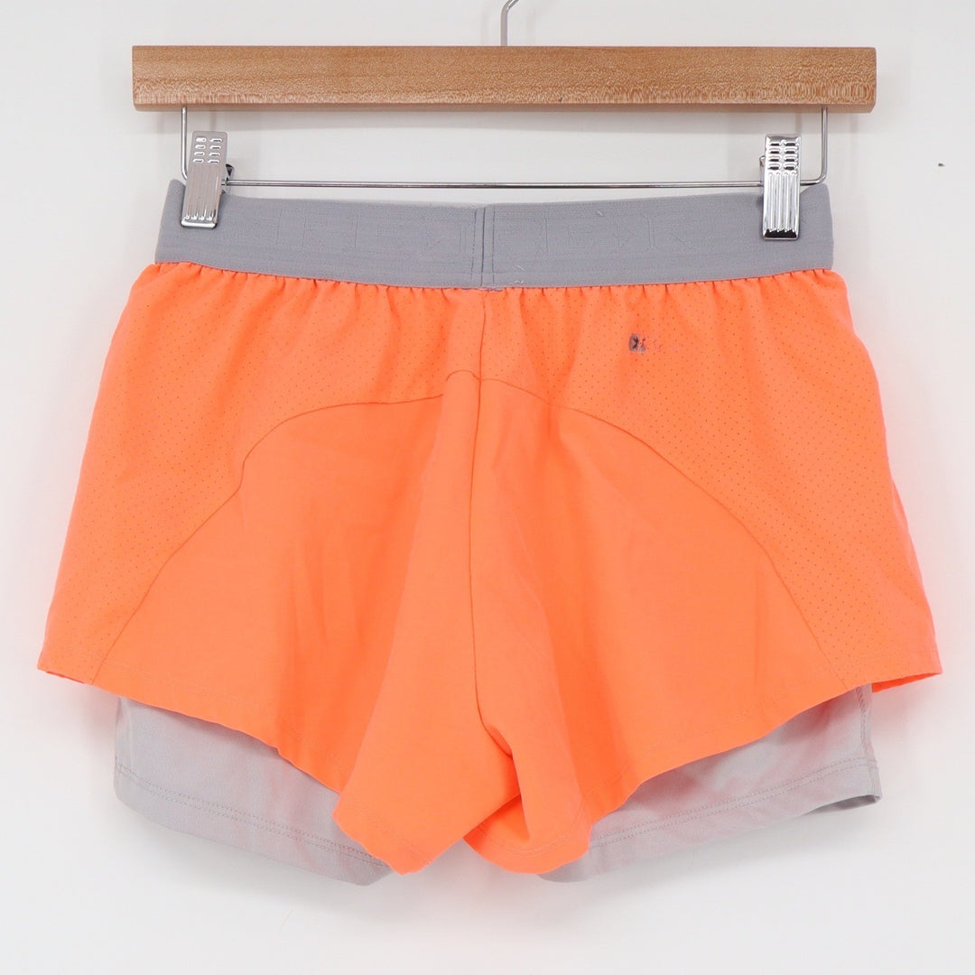 RBX Running Shorts Womens Small CR556 Neon Orange Grey 2-in-1 Athletic Good