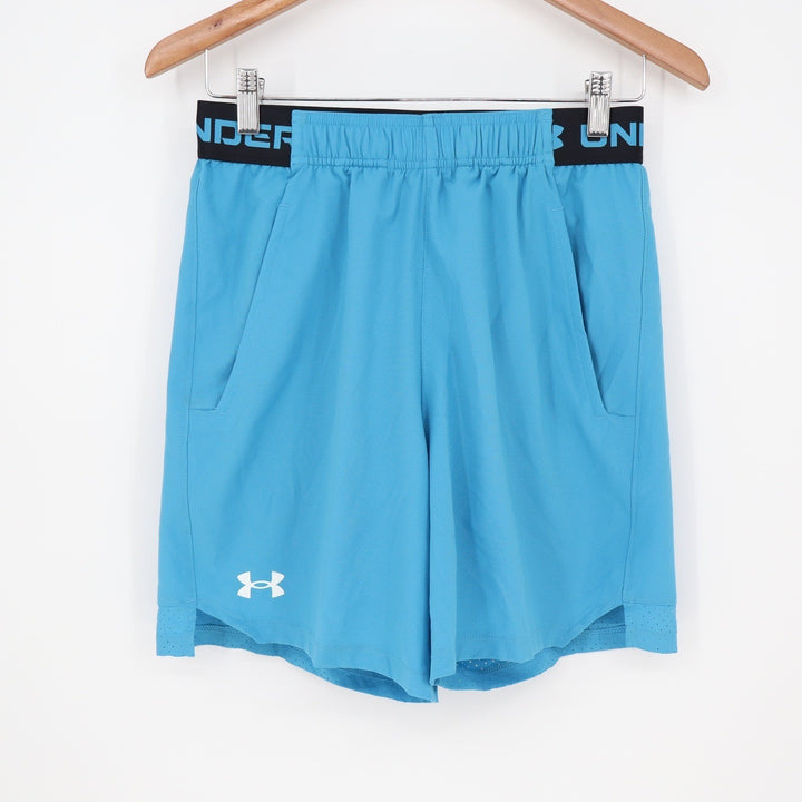 Under Armour Mens Fitted Blue Athletic Training Shorts Size Small 6 Inch Inseam