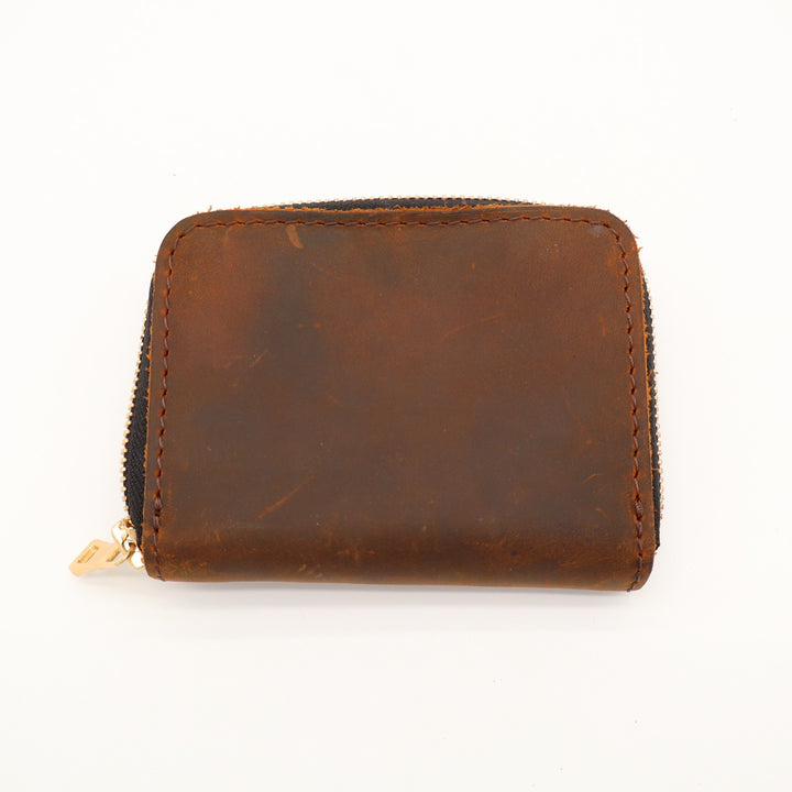 Portland Leather Goods Zip Wallet Womens Wallet Dark Brown Leather 4 Card Slots