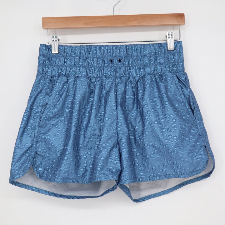 Zyia Shorts Womens M Bubble Texture Blue Smocked Waist Athletic Excellent