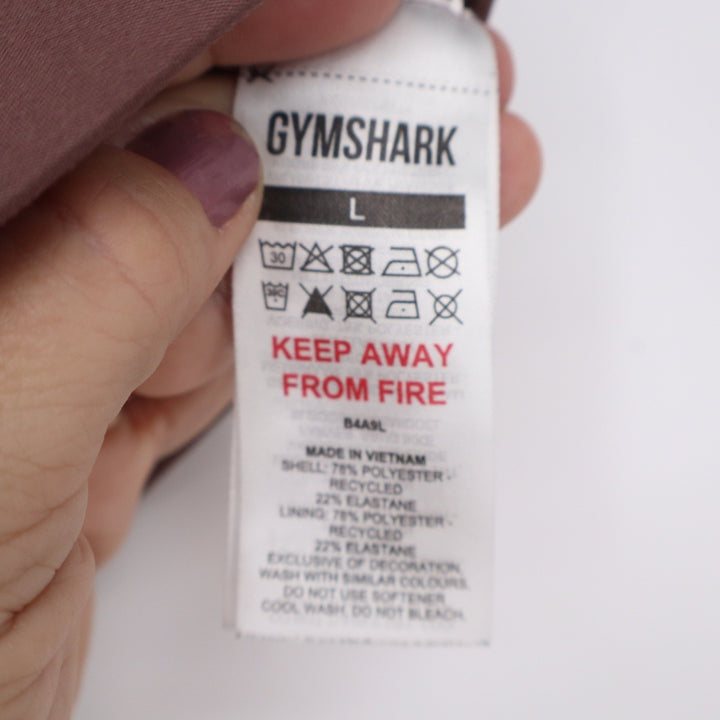 Gymshark B4A9L Womens Brown Mauve Scoop Neck Open Back Sports Bra Crop Top L