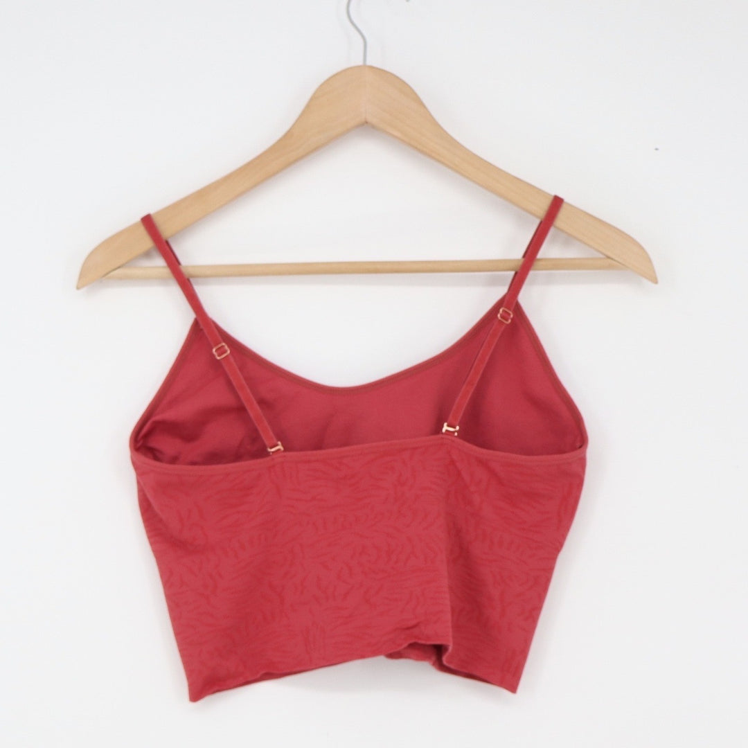 Marilyn Monroe Crop Top Womens L Red Jacquard Animal Print Excellent