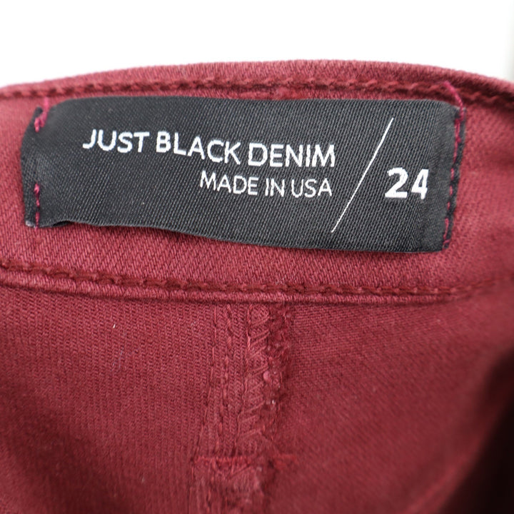 Just Black Denim Burgundy High Rise Straight Leg Jeans Made in USA BP469J-C 24