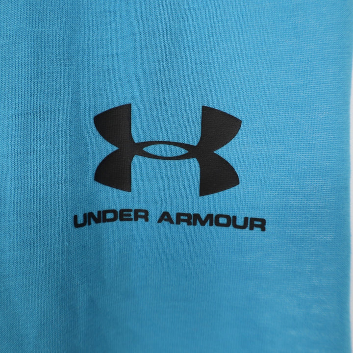 Under Armour Mens Left Chest Cut Off Tank Blue Muscle Shirt Large