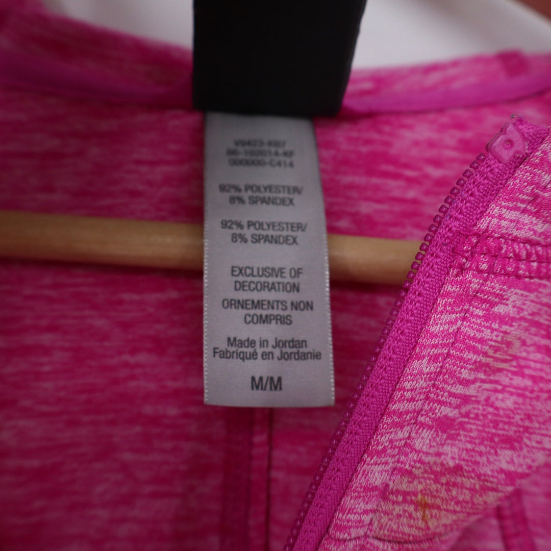 Champion Duo Dry Womens Pink Heather Full Zip Hoodie Jacket Size M