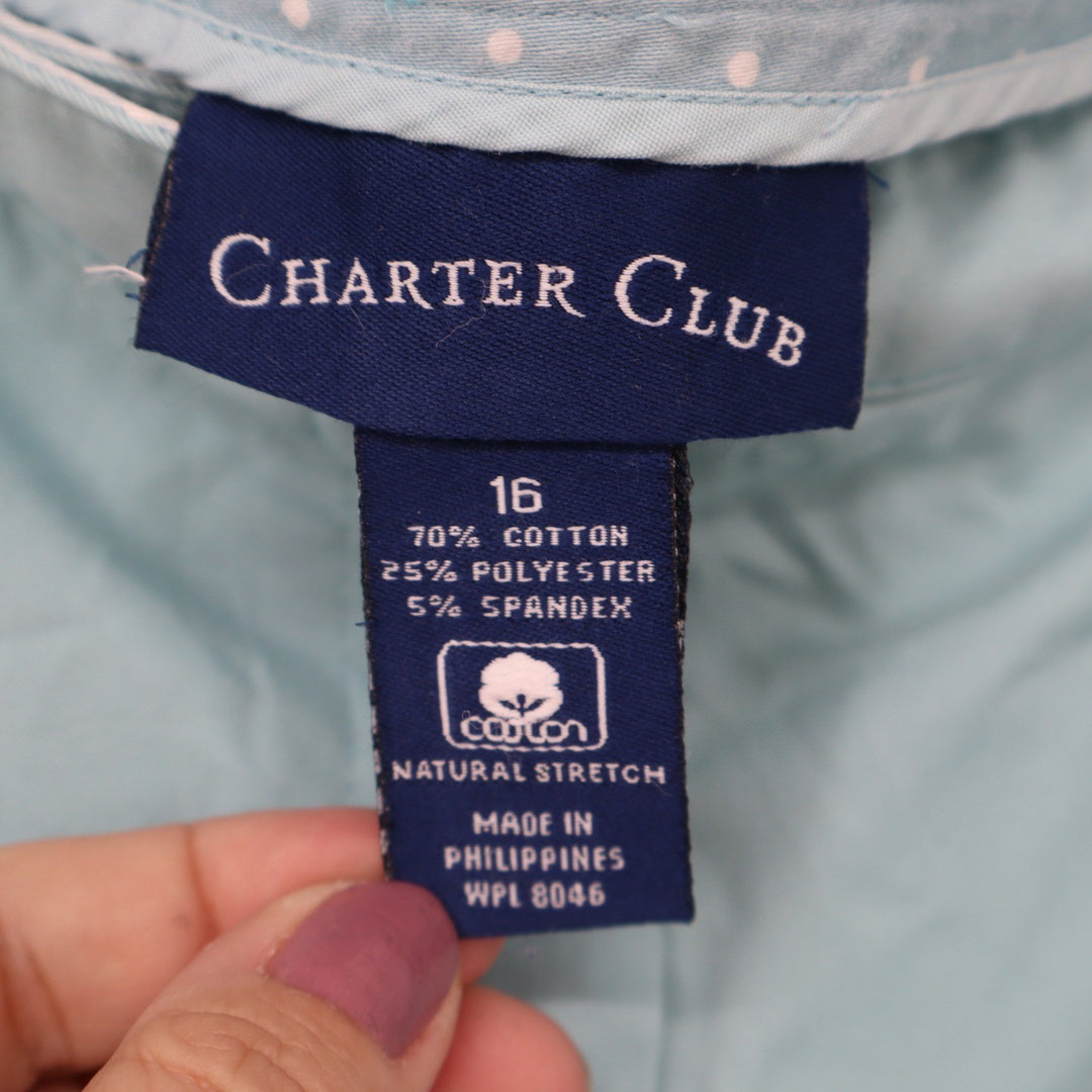 Charter Club Light Blue Capri Pants Womens 16 Natural Stretch Cropped Trousers