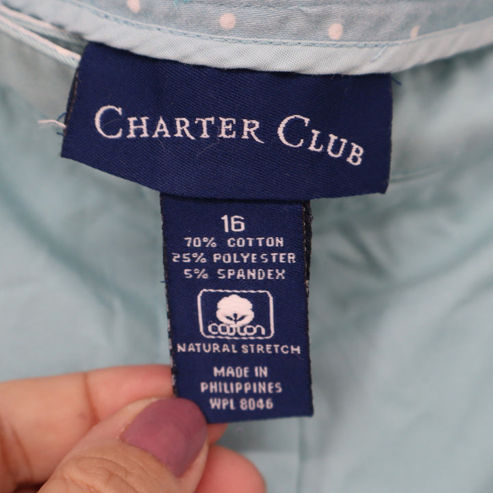 Charter Club Light Blue Capri Pants Womens 16 Natural Stretch Cropped Trousers