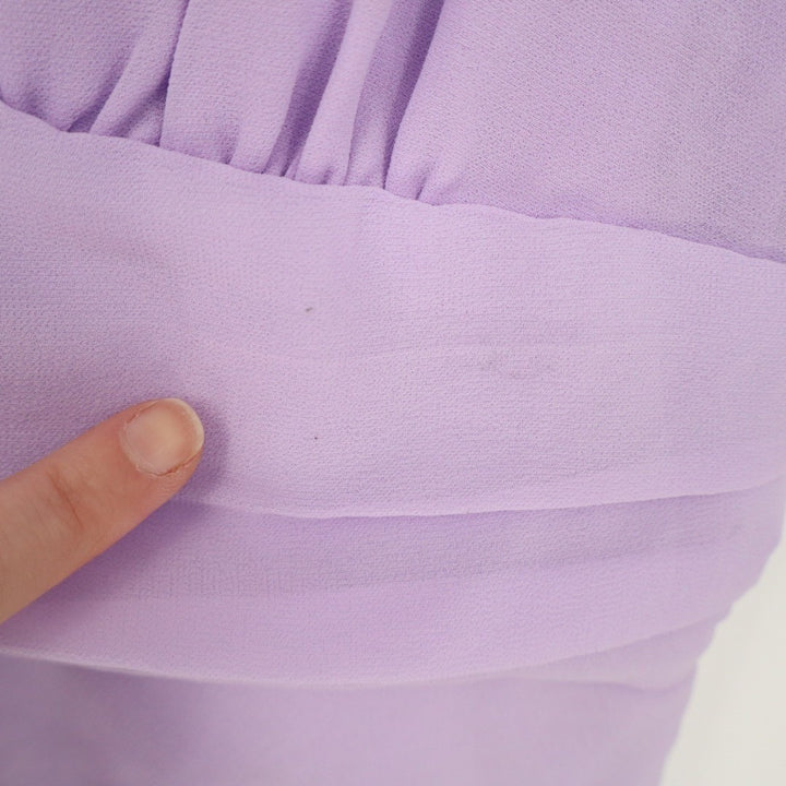 Lulus Celebration Time Tiered Midi Dress Womens XL Lavender Chiffon Sleeveless