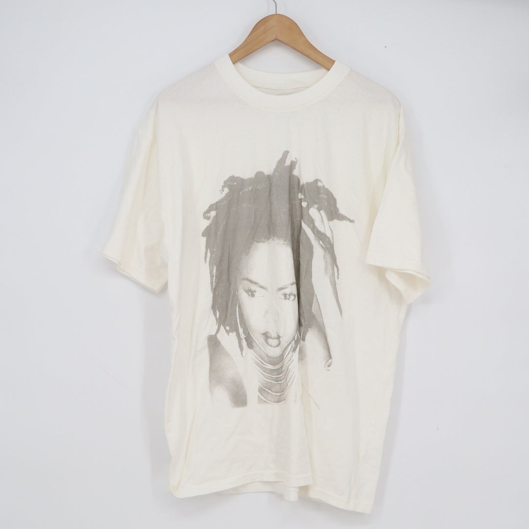 Lauryn Hill Graphic T-Shirt Mens Large Off-White Cotton Made in USA Music Tee