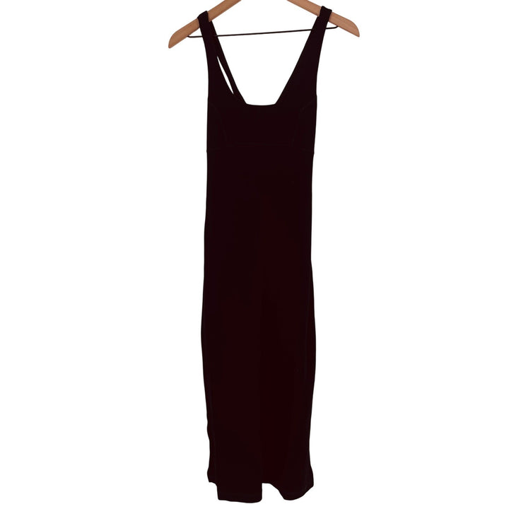 Sweaty Betty Black Ribbed Midi Tank Dress Made in Turkey Size 8 10