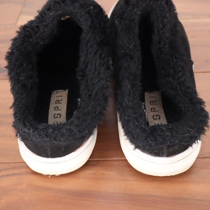 Esprit Penny Mule Womens US 7M Black Faux Fur Lined Round Toe Slip On Shoes