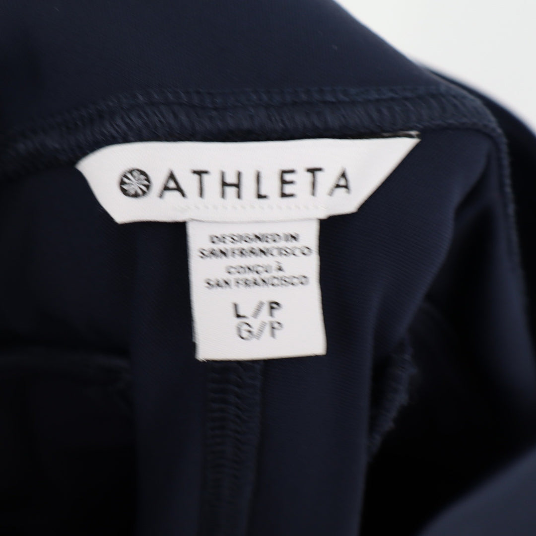 Athleta Stellar Trouser Navy Blue Petite Large Ankle Zip Stretch Pants