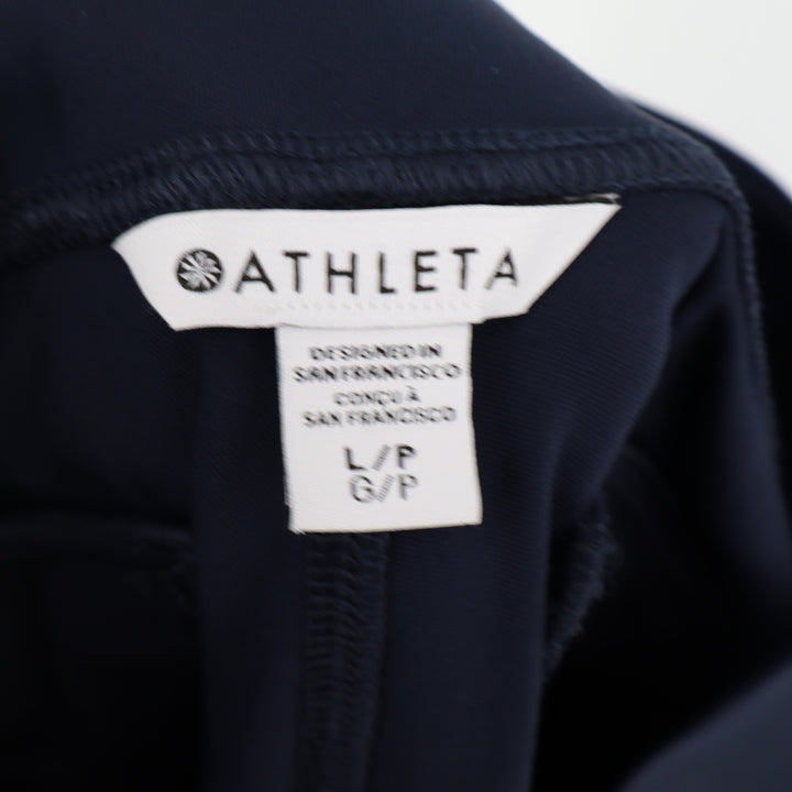 Athleta Stellar Trouser Navy Blue Petite Large Ankle Zip Stretch Pants