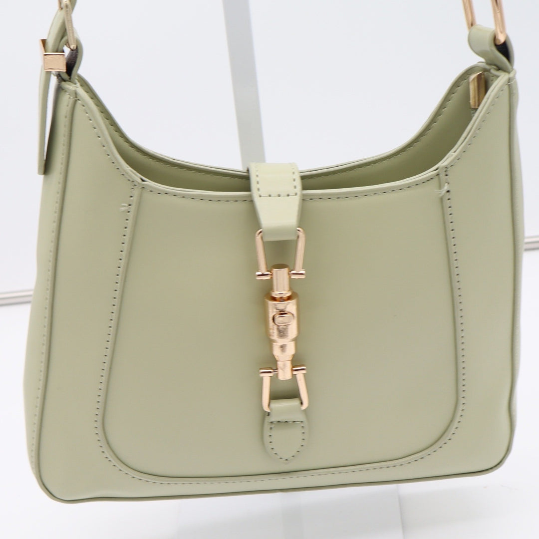 Unbranded Shoulder Bag Womens Medium Hobo Sage Green Gold Clasp Excellent