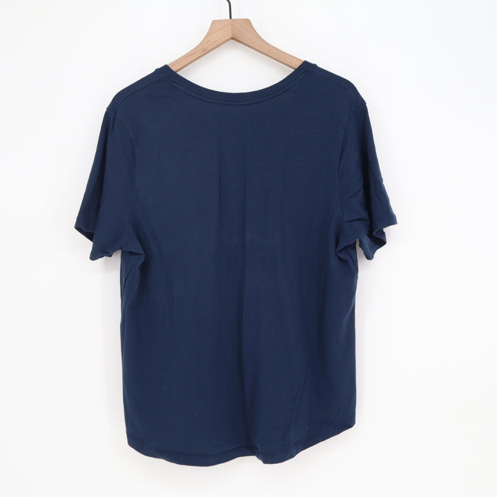 Terra & Sky T-Shirt Womens 1X V-Neck Navy Blue Pima Cotton Modal Stretch