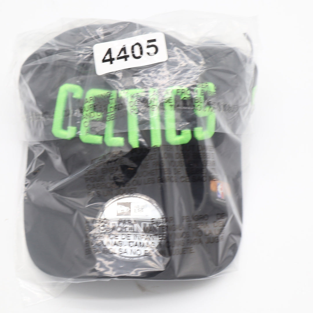 New Era 9TWENTY Boston Celtics Hat Black Neon Green Adjustable NBA Cap 60589943