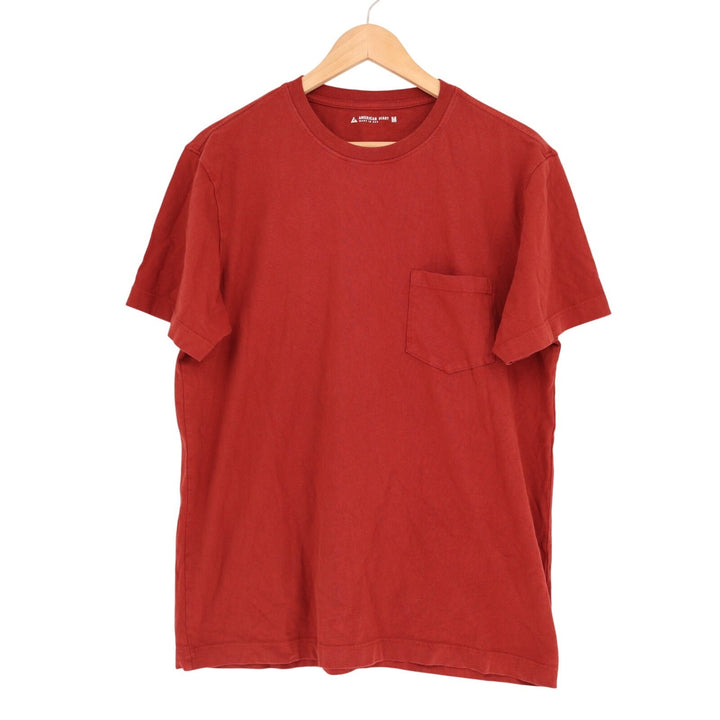 American Giant Pocket Tee Shirt Mens Medium Red Cotton Heavyweight Jersey Casual