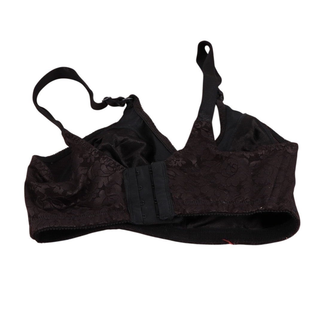 Bali Double Support Lace Bra Womens 34DD Brown Floral Wireless Adjustable Strap