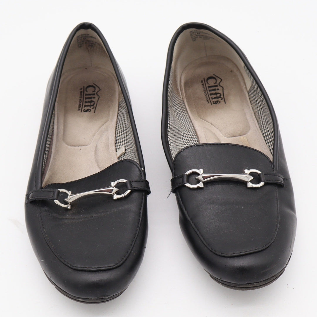 Cliffs by White Mountain Loafers Womens 8.5 M Glowing Black Horsebit Excellent