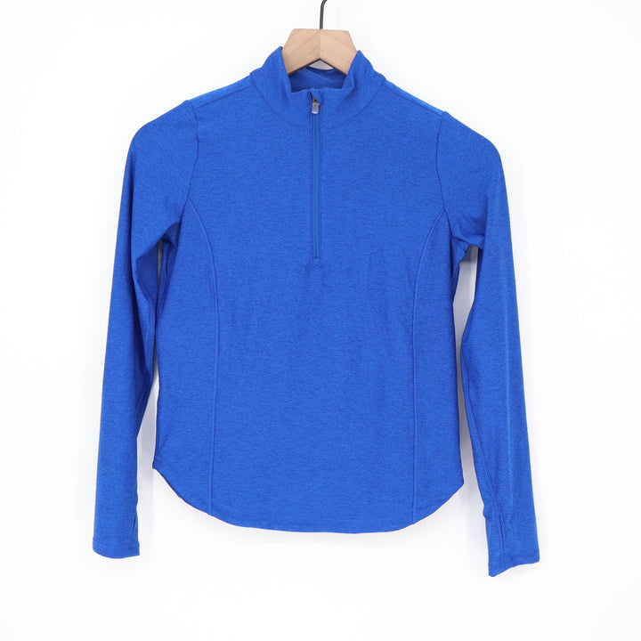 DSG Girls Royal Blue Heather Movement 1/4 Zip Pullover Long Sleeve Size M 10-12