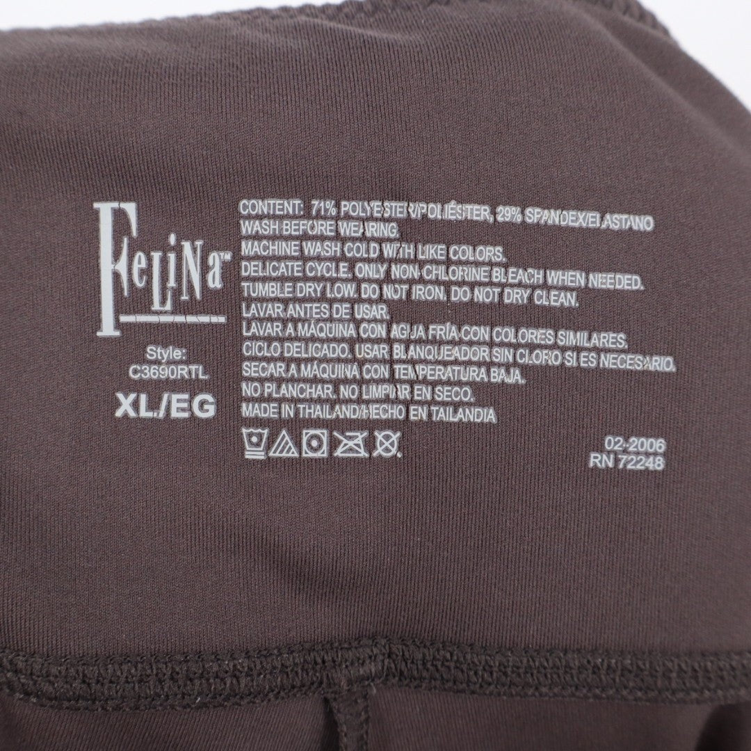 Felina Sueded Athletic Legging Womens XL Plum Stretch Elastic Waist Skinny Leg