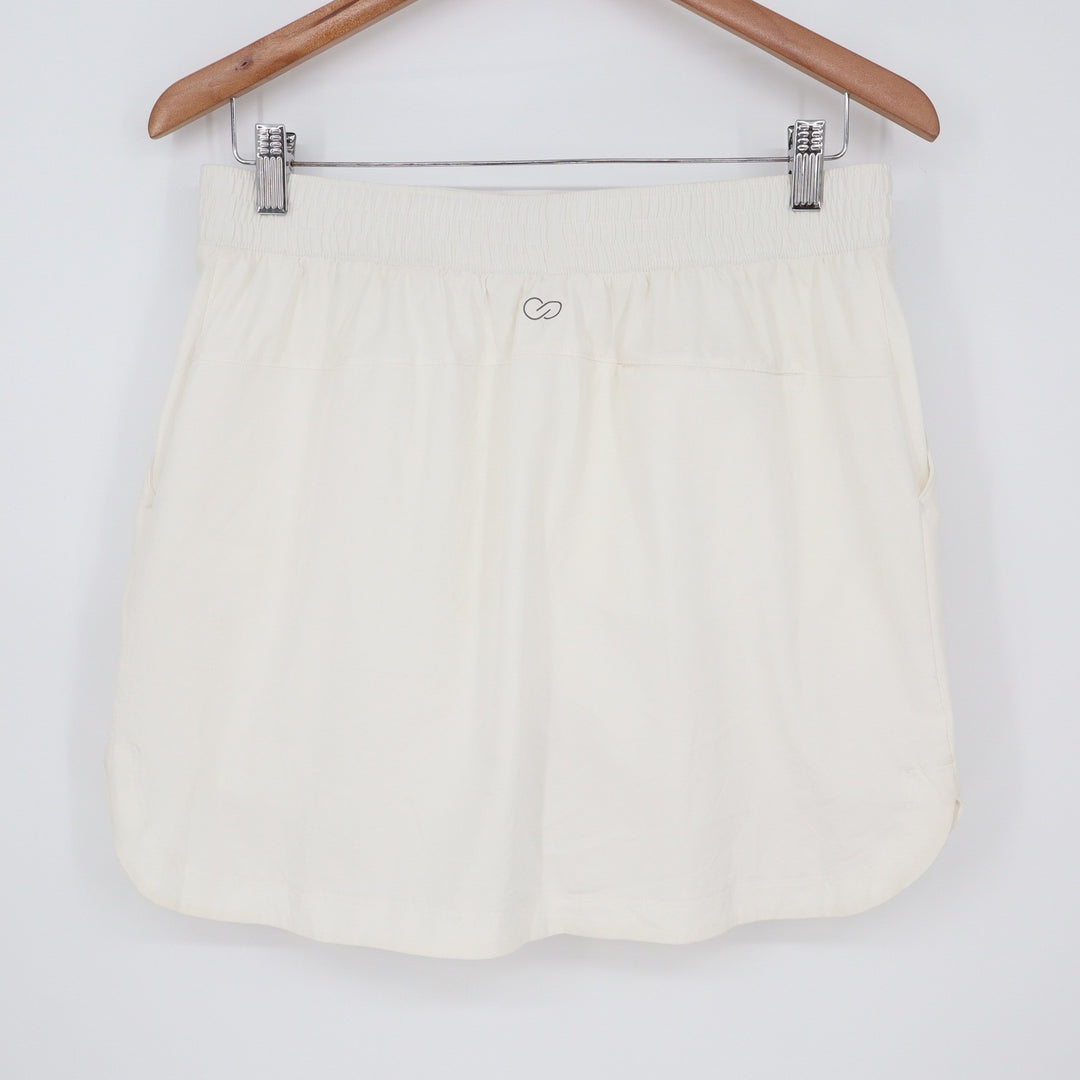 Calia Womens White Athletic Golf Tennis Skort with Built-in Shorts Size M