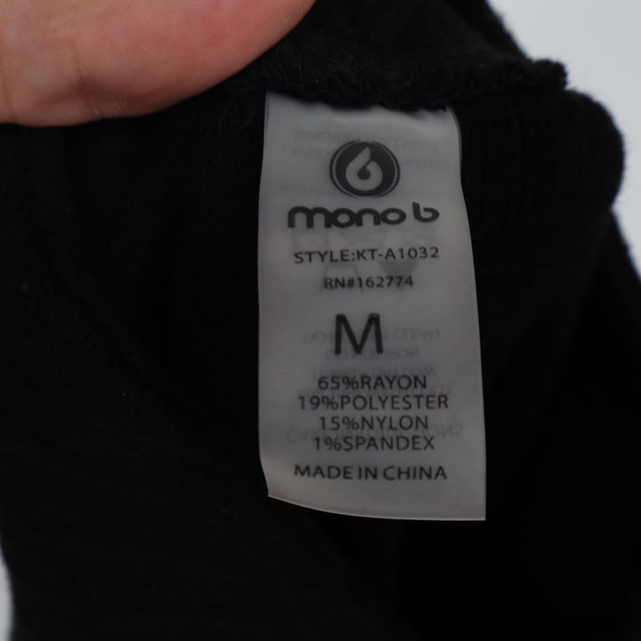 Mono B Black Mock Neck Ribbed Sweater Relaxed Fit Top L