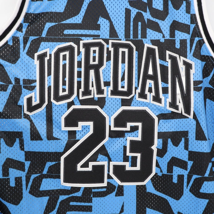 Jordan Boys Legend Blue All Over Print Mesh Basketball Jersey XL 13-15