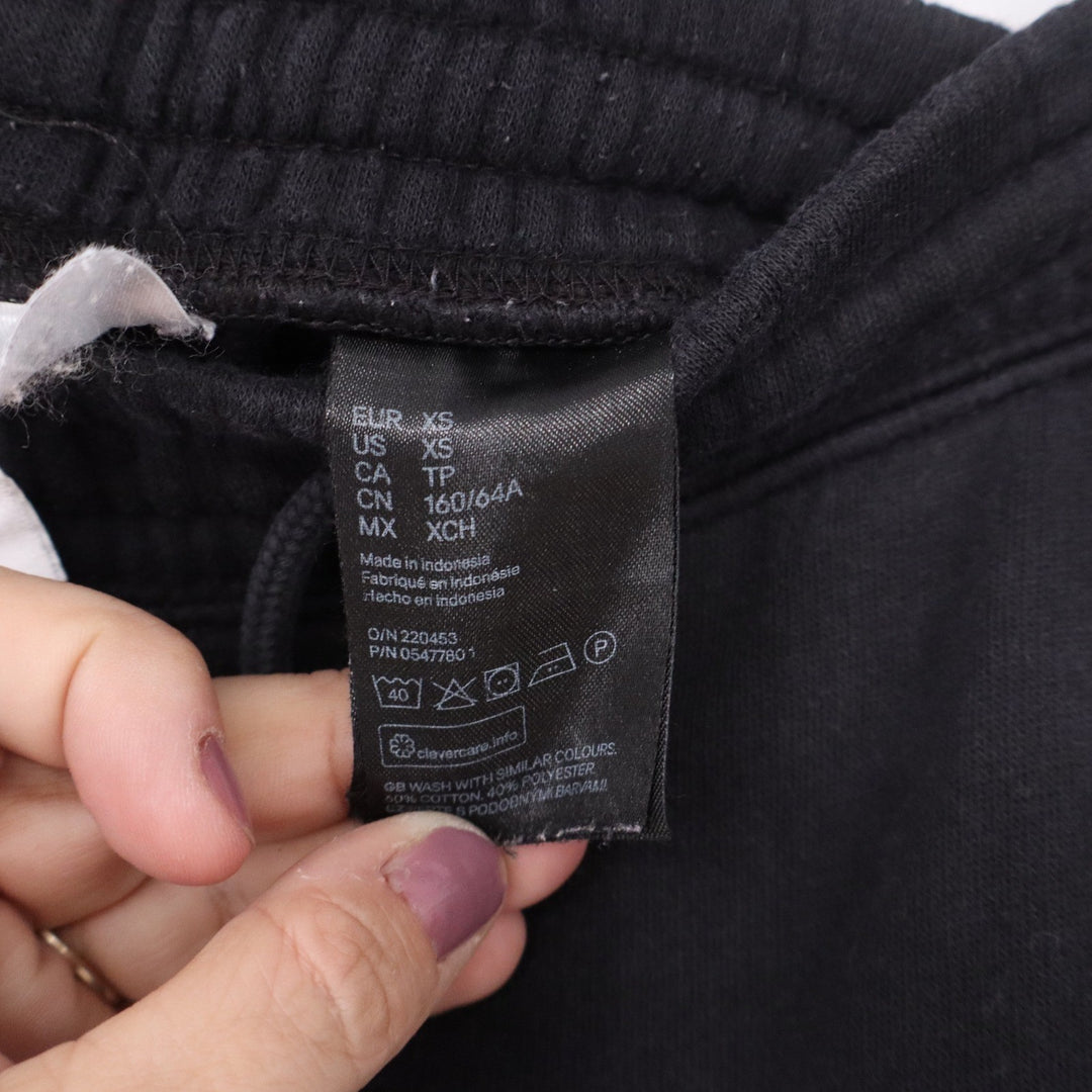 H&M Divided Black Jogger Sweatpants XS Drawstring Elastic Waist Fleece