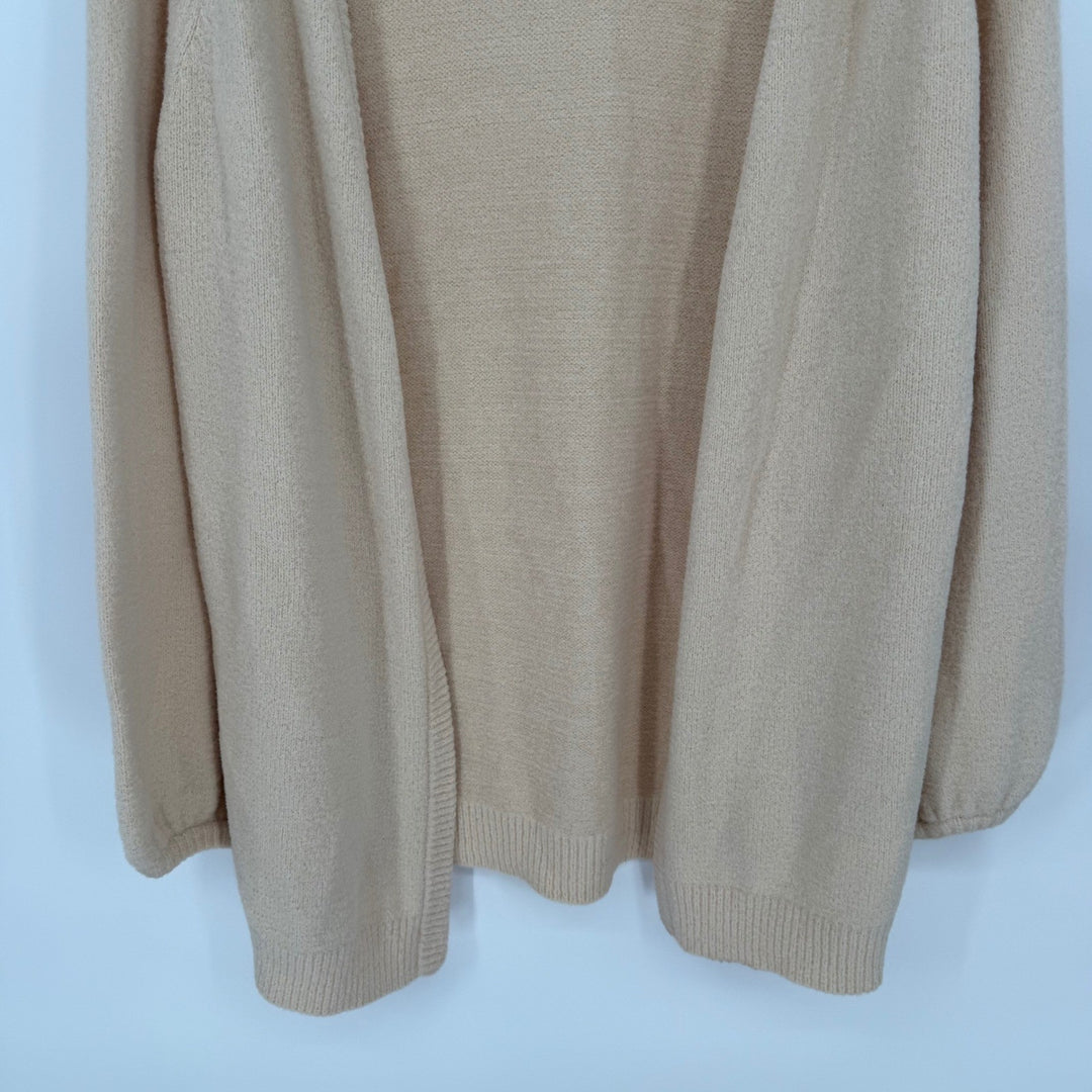The Drop Cardigan Sweater Beige XL Open Front Long Sleeve Cozy Knit