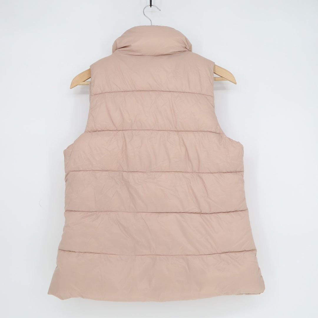 Old Navy Frost Free Puffer Vest Womens Large Blush Nylon Full Zip Fleece Lined