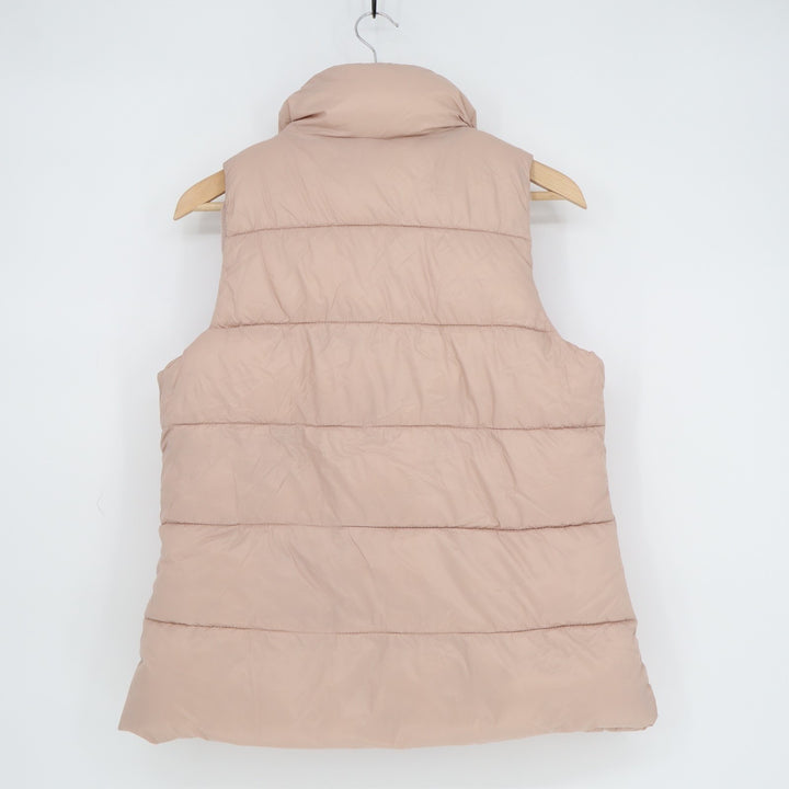 Old Navy Frost Free Puffer Vest Womens Large Blush Nylon Full Zip Fleece Lined