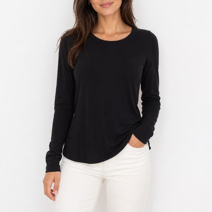 Warm Essentials by Cuddl Duds Womens Black Long Sleeve Base Layer Top Large L
