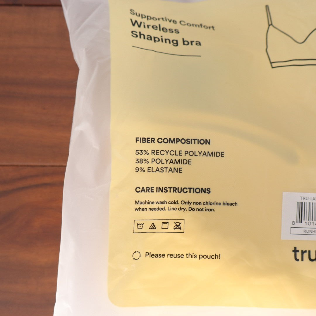 Truekind Supportive Comfort Wireless Shaping Bra Large Chai Adjustable Straps