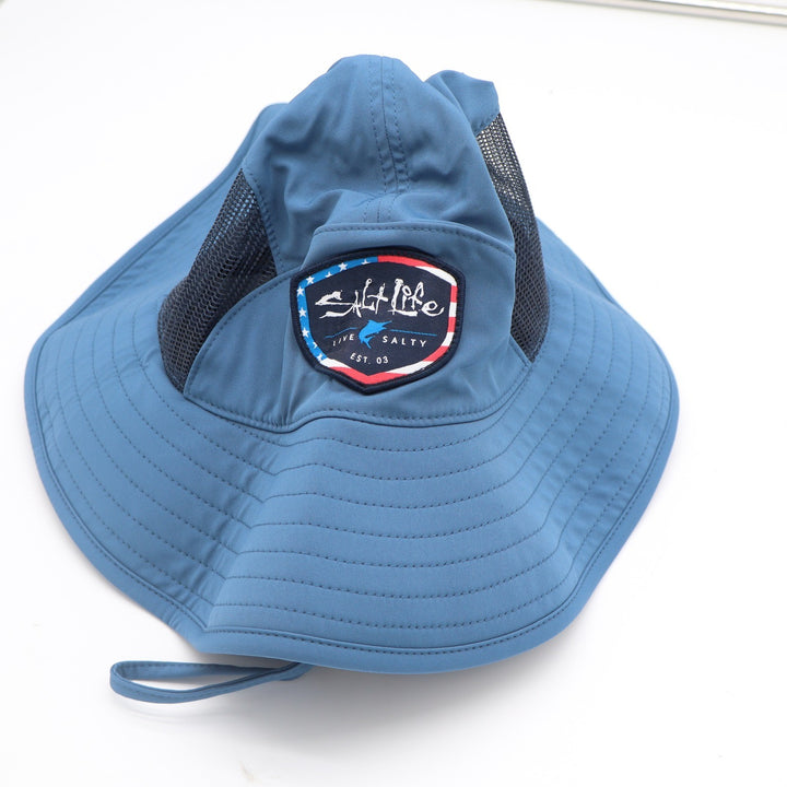 Salt Life Atlan Blue Performance Sun Hat Mesh Fishing Boonie OSFM NEW