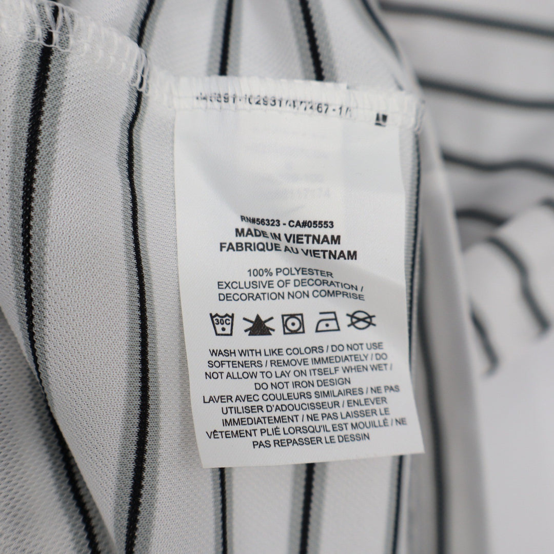 Nike Golf Mens Dri-FIT Striped Polo Shirt White Black Size S NEW