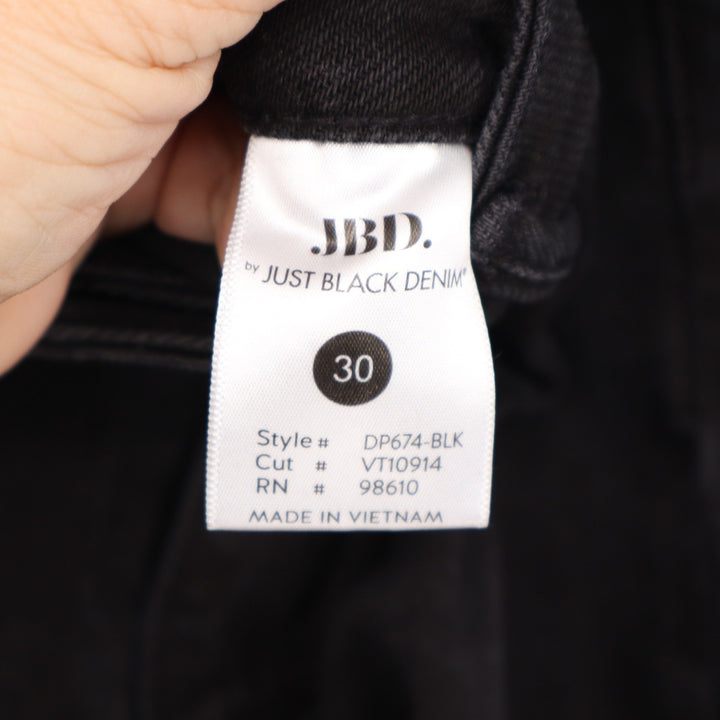 JBD Just Black Denim Cropped Flare Raw Hem Jeans Black DP674-BLK Size 30