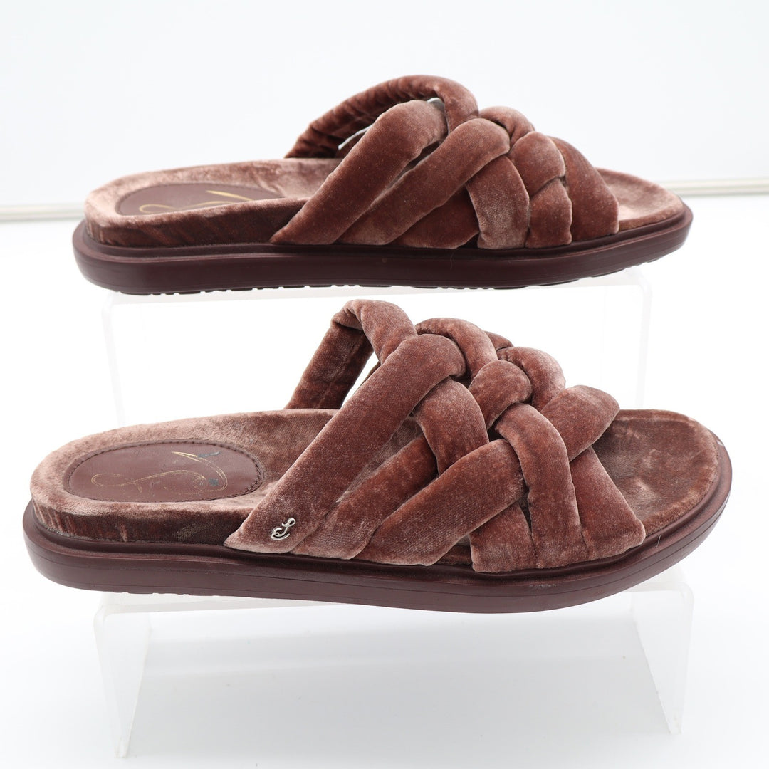 Sam Edelman Vaughn 2 Mauve Velvet Braided Slide Sandals Womens 6.5M Pink Woven