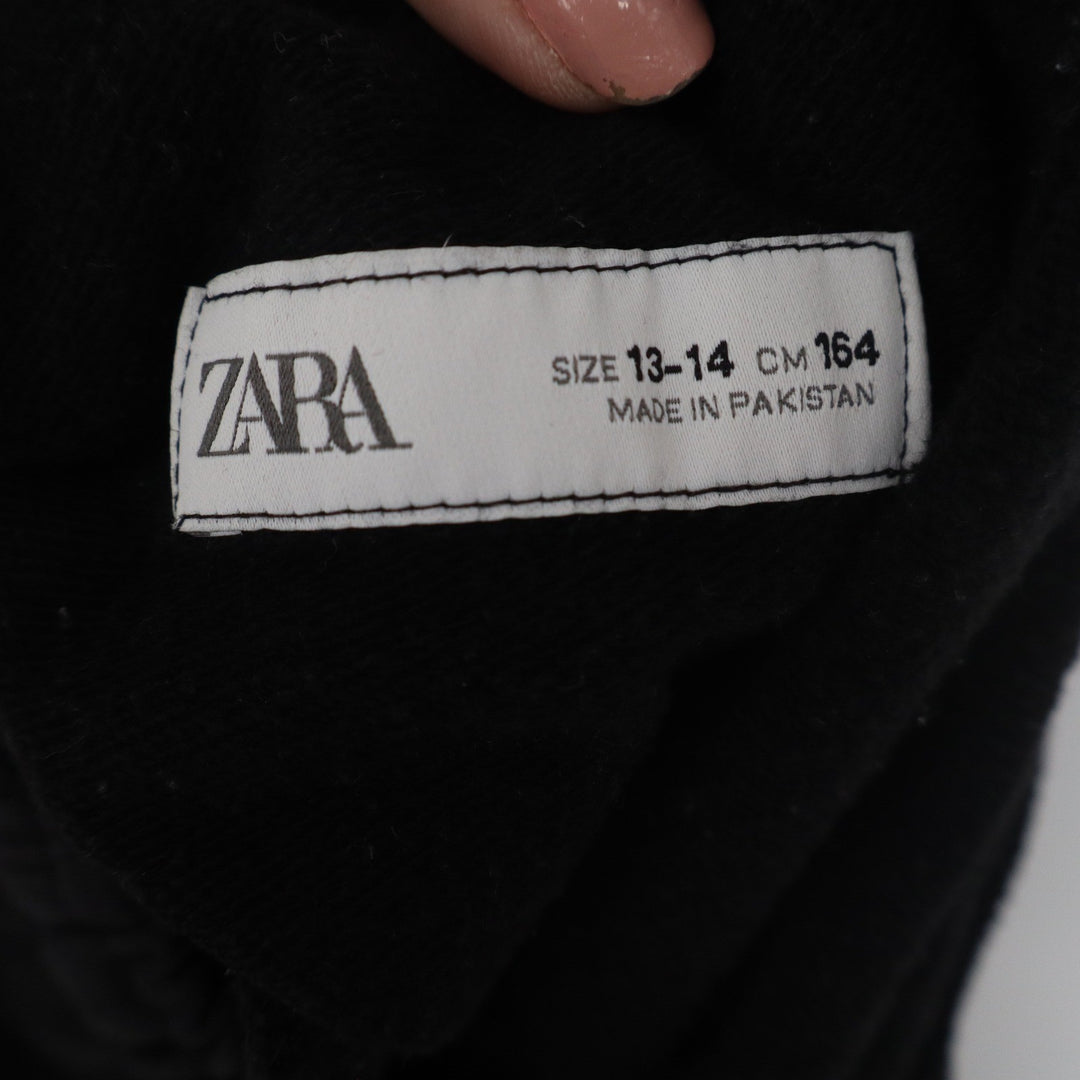 Zara Girls Black Fleece Lined Jogger Sweatpants Size 13-14 Pockets