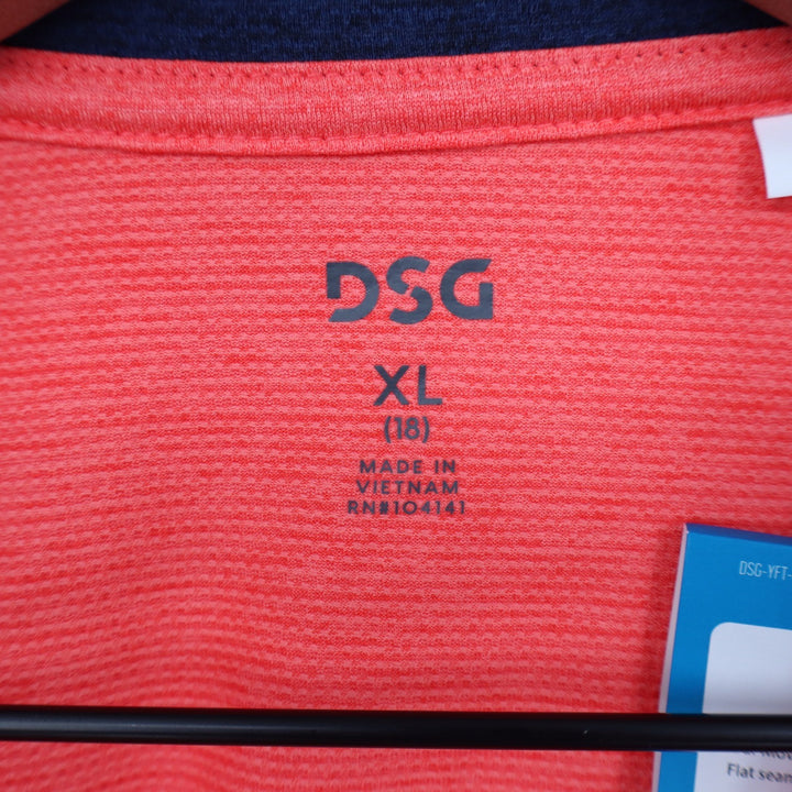 DSG Boys XL Pieced Graphic Movement Tee Cabana Coral Basketball 1989