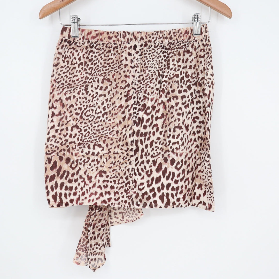 Naked Wardrobe The Statement Leopard Print Ruffle Mini Skirt Large