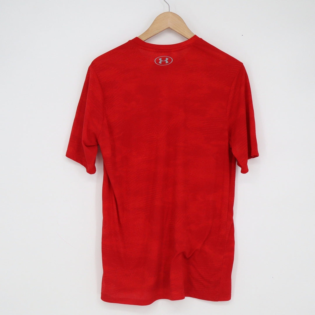 Under Armour Mens Red Tonal Camo HeatGear Short Sleeve Training Shirt Medium