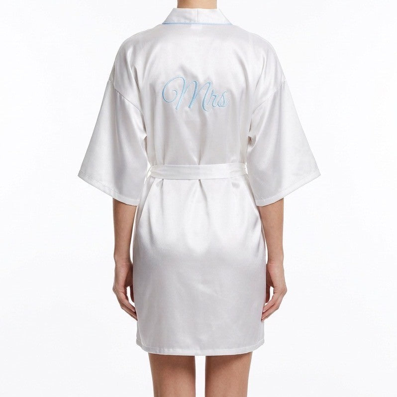 Linea Donatella The Mrs. Wrap Robe Womens Medium White Stretch 3/4 Dolman Sleeve