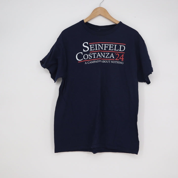 Seinfeld Costanza 24 Campaign About Nothing Navy Blue Graphic T-Shirt Mens M