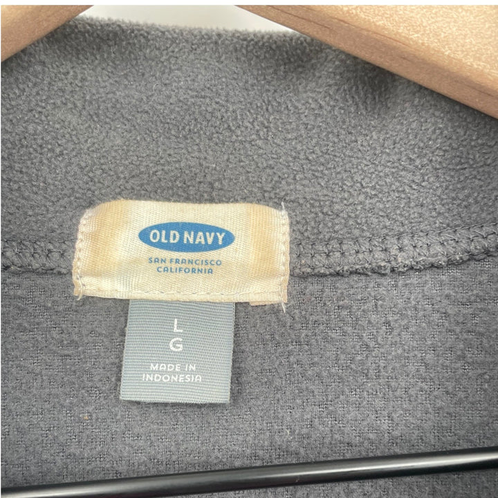 Old Navy Fleece Quarter Zip Pullover Athletic Gray Pink Size Large