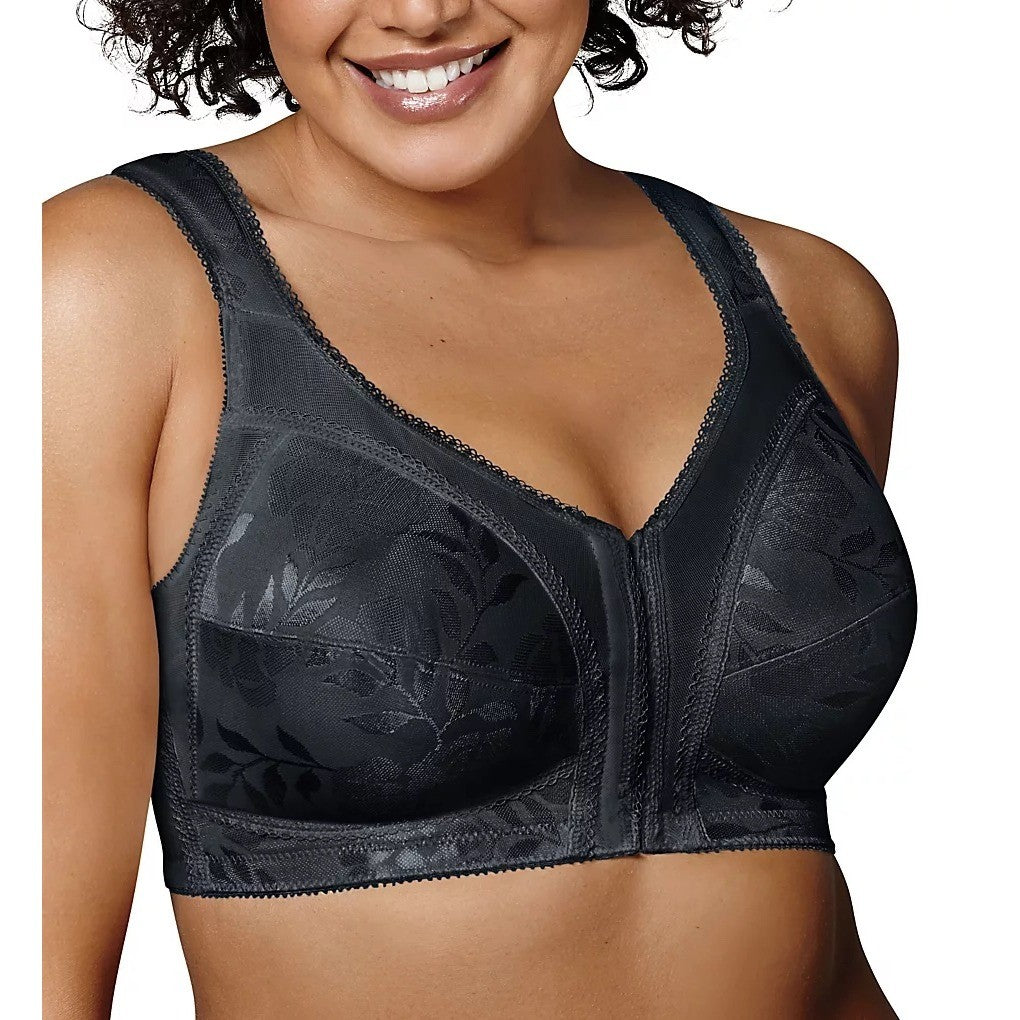Playtex 18 Hour Front Close Bra Womens 40C Black Nylon Stretch Comfort Wireless