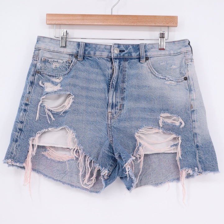 American Eagle Outfitters Cutoff Shorts Womens 12 Blue Denim Cotton Distressed