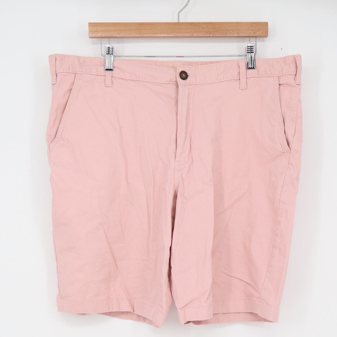George Shorts Mens 38 Daylily Pink Flat Front Chino Stretch Excellent
