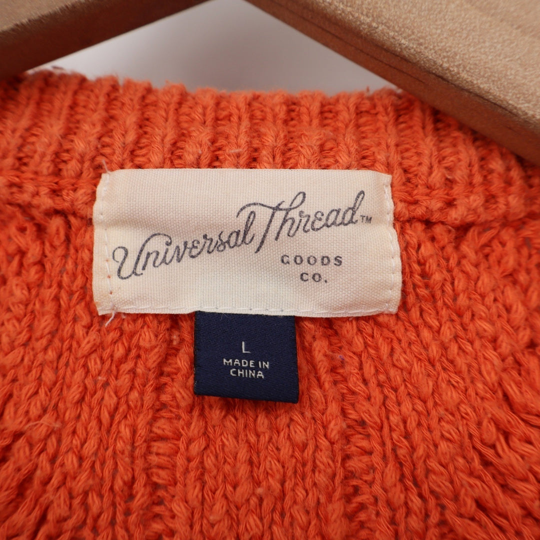 Universal Thread Orange Cable Knit Cotton Sweater Vest Womens Large KLQ 023