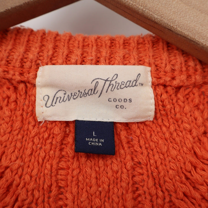 Universal Thread Orange Cable Knit Cotton Sweater Vest Womens Large KLQ 023